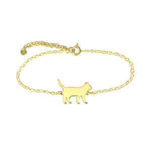 Cat Bracelet - 14K Gold-Plated - WeeShopyDog