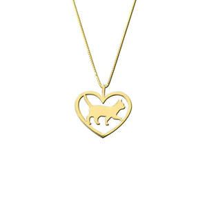Cat Necklace - 14K Gold-Plated Pendant - WeeShopyDog