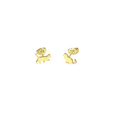 Load image into Gallery viewer, Cat Earrings - 14K Gold-Plated Sitting Cat Stud Earrings - WeeShopyDog
