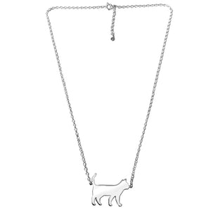 Cat Pendant- Silver Necklace- WeeShopyDog