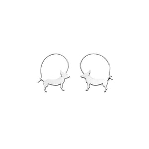 Chihuahua Hoop Earrings - Silver/14K Gold-Plated |Line - WeeShopyDog