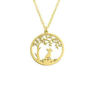 Chihuahua Little Tree Of Life Pendant Necklace - Silver/14K Gold-Plated - WeeShopyDog