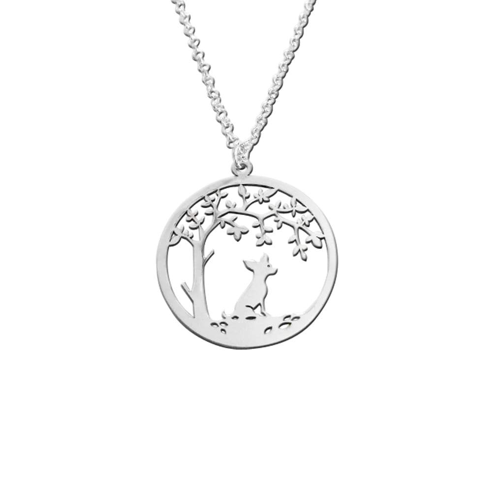 Chihuahua Little Tree Of Life Pendant Necklace - Silver/14K Gold-Plated - WeeShopyDog