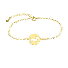 Load image into Gallery viewer, Chihuahua Charm Bracelet - Silver/14K Gold-Plated |Line Circle
