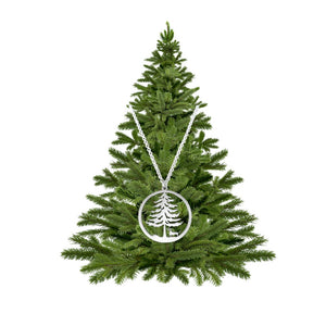 Dachshund Christmas Tree Pendant Necklace - 14K Gold-Plated - WeeShopyDog