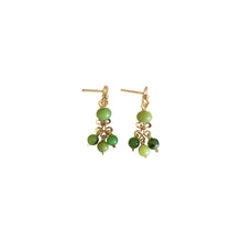 Load image into Gallery viewer, Boho Chandelier  - 14K Gold Filled and Chrysoprase - Dangle Stud Earrings - WeeShopyDog
