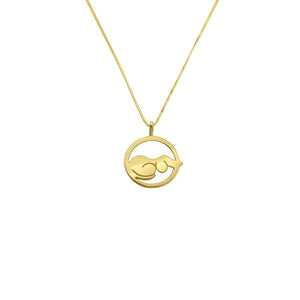 Dachshund Pendant Necklace - Silver/14K Gold-Plated |Dog Circle - WeeShopyDog