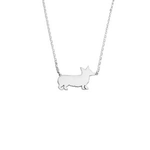 Corgi Pendant Necklace - Silver/14K Gold-Plated |Line - WeeShopyDog