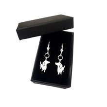 Load image into Gallery viewer, Dachshund Dangle Leverback Earrings - Silver |I - WeeShopyDog
