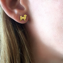 Load image into Gallery viewer, Shih Tzu Stud Earrings - 14k gold plated - WeeShopyDog
