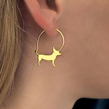 Load image into Gallery viewer, Chihuahua Bracelet and Hoop Earrings SET - Silver/14K Gold-Plated |Line
