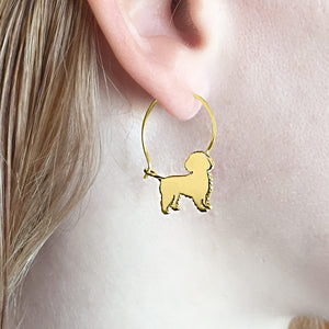 Shih Tzu Hoop Earrings - 14K Gold-Plated - WeeShopyDog