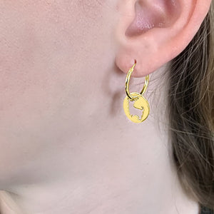 Yorkie Charm Hoop Earrings - 14K Gold-Plated - WeeShopyDog