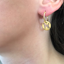 Load image into Gallery viewer, Poodle Hoop Dangle Earrings - 14K Gold-Plated - WeeShopyDog
