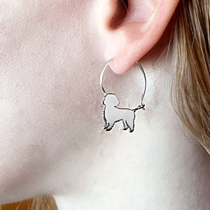 Shih Tzu Hoop Earrings - Silver - WeeShopyDog