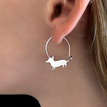 Load image into Gallery viewer, Corgi Necklace and Hoop Earrings SET - Silver/14K Gold-Plated |Line
