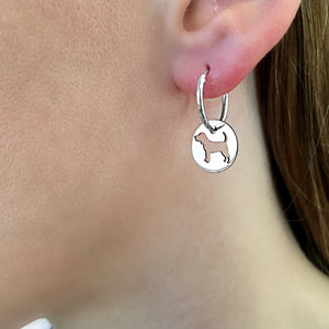 Beagle Hoop Earrings - Silver - WeeShopyDog