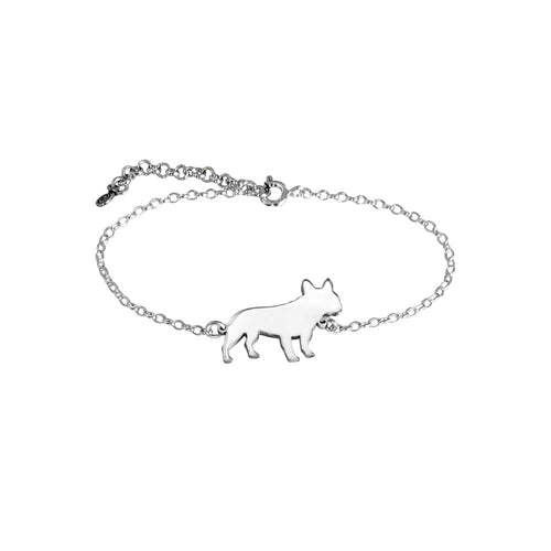 French Bulldog Bracelet - Silver/14K Gold-Plated |Line - WeeShopyDog