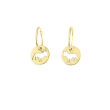 Load image into Gallery viewer, French Bulldog Hoop Dangle Earrings - 14K Gold-Plated - WeeShopDog
