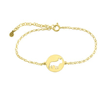 Load image into Gallery viewer, French Bulldog Charm Bracelet - Silver/14K Gold-Plated |Line Circle
