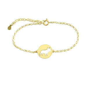 French Bulldog Charm Bracelet - Silver/14K Gold-Plated |Line Circle