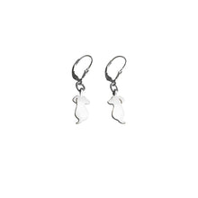 Load image into Gallery viewer, Dachshund Dangle Leverback Earrings - Silver |Friend - WeeShopyDog
