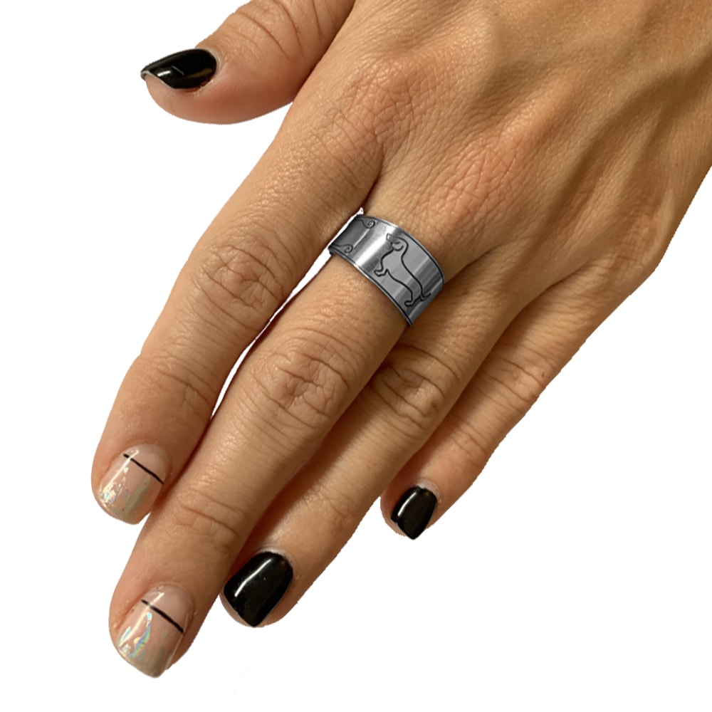 Dachshund Ring - Silver |Line - WeeShopyDog