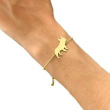 Load image into Gallery viewer, French Bulldog Bracelet - Silver/14K Gold-Plated |Line - WeeShopyDog
