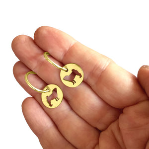 Pug Hoop Earrings - 14K Gold-Plated - WeeShopyDog