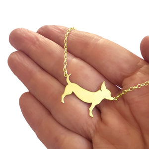 Chihuahua Pendant Necklace - Silver/14K Gold-Plated |Line