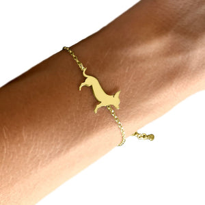 Chihuahua Bracelet and Stud Earrings SET - Silver/14K Gold-Plated |Line - WeeShopyDog