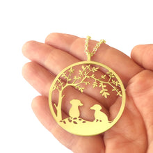 Load image into Gallery viewer, Dachshund Tree Of Life Pendant Necklace - Silver/14K Gold-Plated - WeeShopyDog
