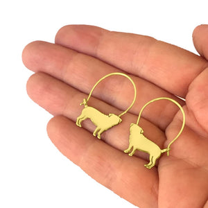 Pug Bracelet and Hoop Earrings SET - Silver/14K Gold-Plated |Line