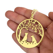 Load image into Gallery viewer, Jack Russell Pendant Necklace - 14K Gold-Plated - Tree Of Life - WeeSopyDog
