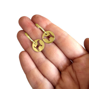 Beagle Hoop Dangle Earrings - 14K Gold-Plated - WeeShopyDog