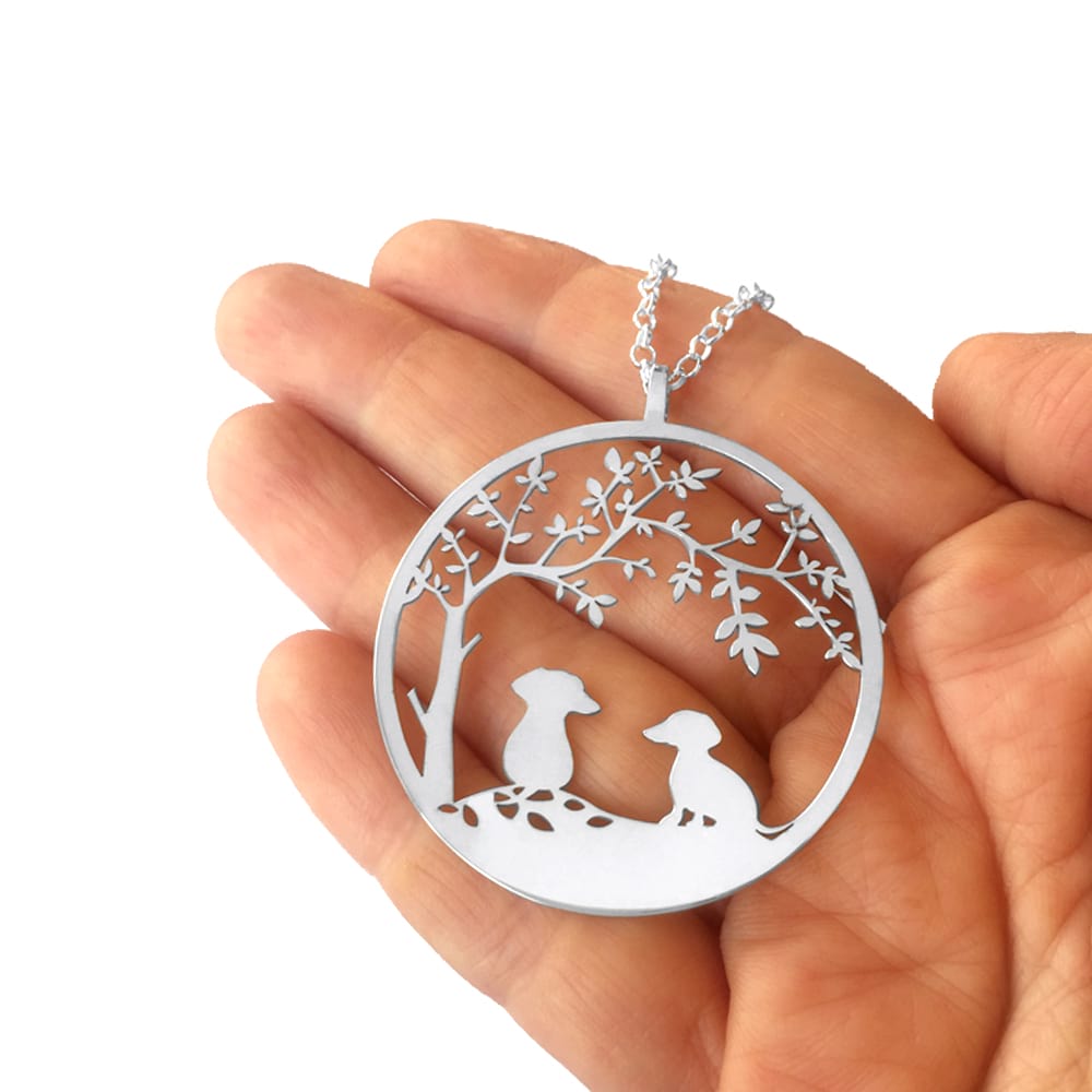 Dachshund Necklace - Silver/14K Gold-Plated Dachshund Pendant Jewelry ...