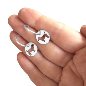 Jack Russell Hoop Earrings - Silver - WeeShopyDog