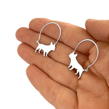 Load image into Gallery viewer, French Bulldog Bracelet and Hoop Earrings SET - Silver/14K Gold-Plated |Line
