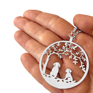 Shih Tzu Pendant - Silver Tree Of Life Necklace - WeeShopyDog