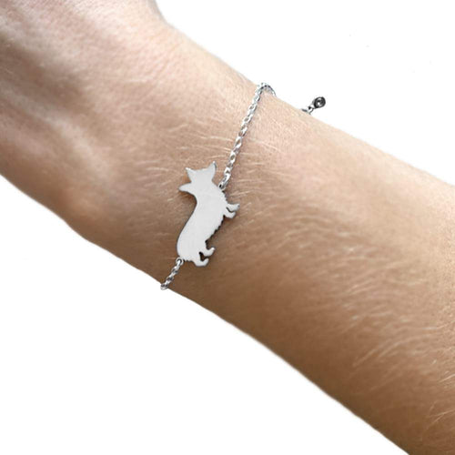 Corgi Bracelet - Silver/14K Gold-Plated |Line - WeeShopyDog