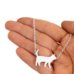 Cat Necklace - Silver Pendant - WeeShopyDog
