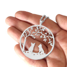Load image into Gallery viewer, Yorkie Pendant Necklace - Silver Tree Of Life - WeeShopyDog
