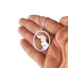Load image into Gallery viewer, Dachshund Necklace and Dangle Earrings SET - Silver |Image - WeeShopyDog
