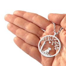 Load image into Gallery viewer, Shih Tzu Tree Of Life Pendant Necklace - Silver - WeeShopyDog
