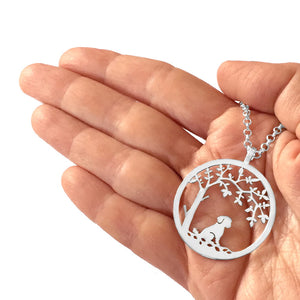 Shih Tzu Tree Of Life Pendant Necklace - Silver - WeeShopyDog