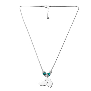 Dachshund Pendant Necklace - Silver Turquoise |Side - WeeShopyDog