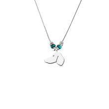 Load image into Gallery viewer, Dachshund Pendant Necklace - Silver Turquoise |Side - WeeShopyDog
