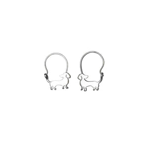Dachshund Hoop Earrings - Silver/14K Gold-Plated |Beauty - WeeShopyDog