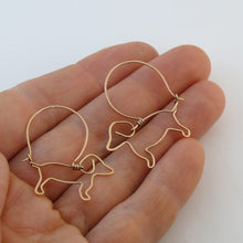 Load image into Gallery viewer, Dachshund Hoop Earrings - 14K Gold Filled/Silver |Wire - WeeShopyDog
