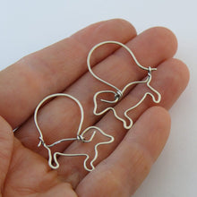 Load image into Gallery viewer, Dachshund Hoop Earrings - 14K Gold Filled/Silver |Wire - WeeShopyDog
